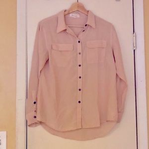 Two by Vince Camuto Pink Silk Blouse